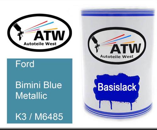 Ford, Bimini Blue Metallic, K3 / M6485: 500ml Lackdose, von ATW Autoteile West.